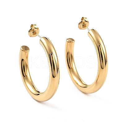 Ion Plating(IP) 304 Stainless Steel Stud Earrings for Women EJEW-G346-07F-G-1