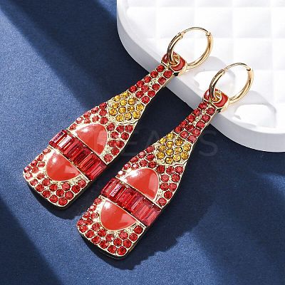 Zinc Alloy Enamel Hoop Earrings EJEW-Z088-01G-1