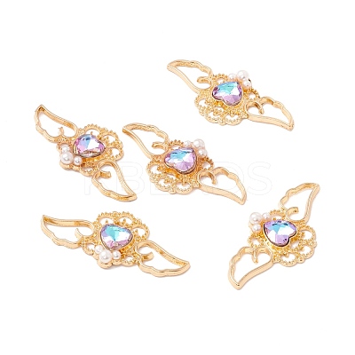 Rack Plating Alloy Rhinestone Pendants FIND-G016-02G-02-1