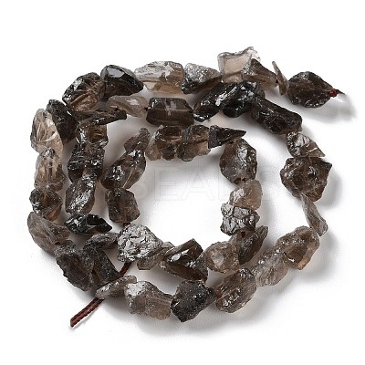 Raw Rough Natural Smoky Quartz Beads Strands G-B065-C17-1