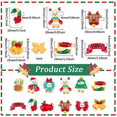 Christmas Opaque Resin Decoden Cabochons RESI-SP0001-04B-1
