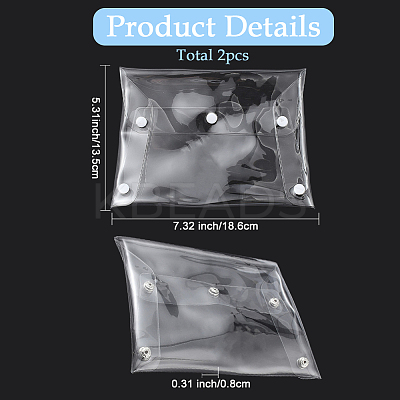 2Pcs Portable Transparent PVC Makeup Brush Bag MRMJ-SP0001-12C-1