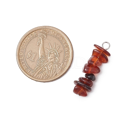 3Pcs Natural Amethyst & Garnet & Obsidian Chip Beaded Constellation Pendants PALLOY-JF03043-08-1