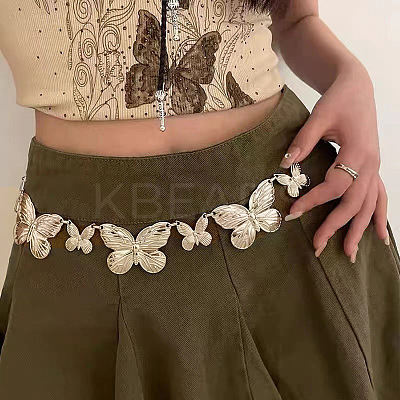 Alloy Butterfly Link Chain Waist Belly Chains for Women FS-WG8F5E3-02-1