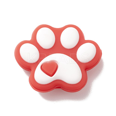 Dog Paw Print Food Grade Eco-Friendly Silicone Beads SIL-K002-01A-1
