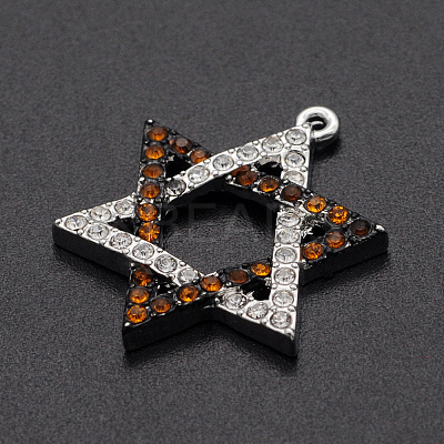 Religion Alloy Rhinestone Pendants PALLOY-S098-DA012-2-1