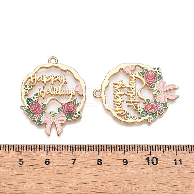 Rack Plating Alloy Enamel Pendants ENAM-N056-370KCG-01-1