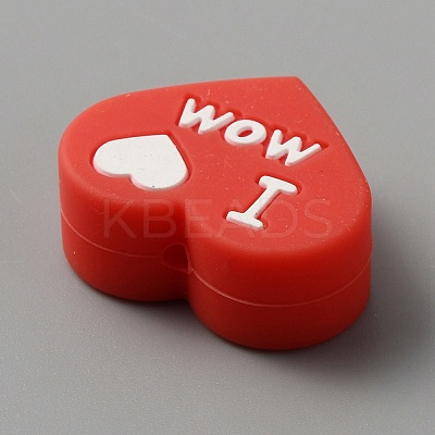 Heart with Word I Love Dad Silicone Beads LS-SIL-WH0001-61A-1