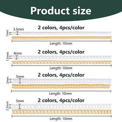 32Pcs 8 Styles Plastic Ring Adjusting Spiral Coil FIND-DC0007-63-1