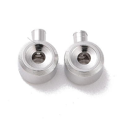 Anti-Tarnish Rhodium Plated 925 Sterling Silver Crimp Beads STER-D035-01P-1