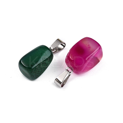 Dyed Natural Agate Pendants G-N344-11P-1