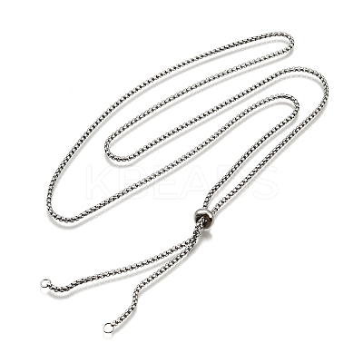 Non-Tarnish Adjustable 304 Stainless Steel Slider Necklaces NJEW-L156-002A-P-1