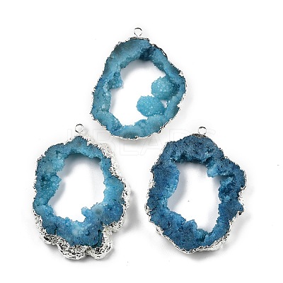 Dyed Nuggets Natural Druzy Geode Agate Big Pendants G-M287-10-S-1
