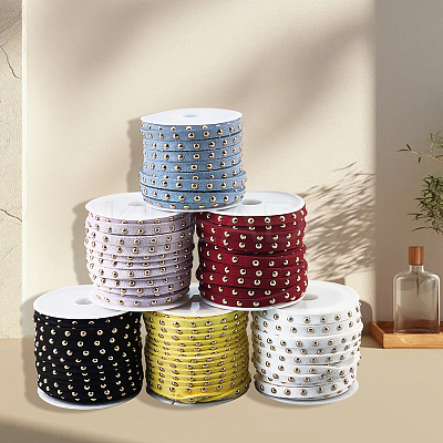 CALFOVERA 6 Rolls 6 Colors Faux Suede Cord LW-CL0001-02B-1