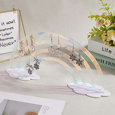 Acrylic Rainbow Cloud Earrings Display Stand EDIS-WH20012-001-1