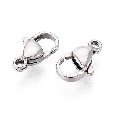 304 Stainless Steel Lobster Claw Clasps STAS-T065-12mm-34P-1