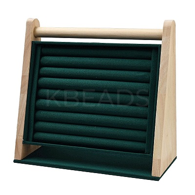Velvet with Wood Jewelry Display Stands NDIS-F004-04B-1