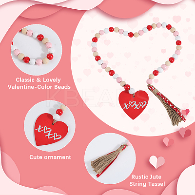 Wooden Beads Pendant Decorations AJEW-WH20020-109A-1