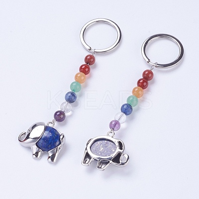 Natural Lapis Lazuli Chakra Keychain KEYC-P040-E09-1