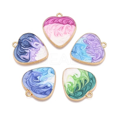 Rack Plating Alloy Enamel Pendants ENAM-N056-366KCG-1