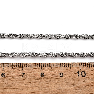 2.5MM 304 Stainless Steel Rope Chain Necklaces NJEW-T016-26P-1