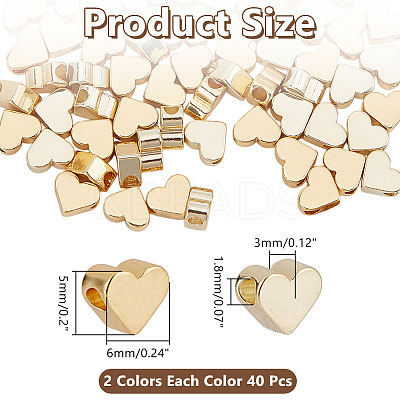 80Pcs 2 Styles Brass Beads KK-AR0004-54B-1