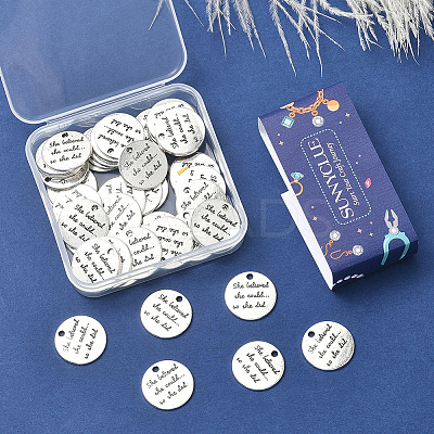 50Pcs Tibetan Style Alloy Pendants TIBE-SC0002-28-1