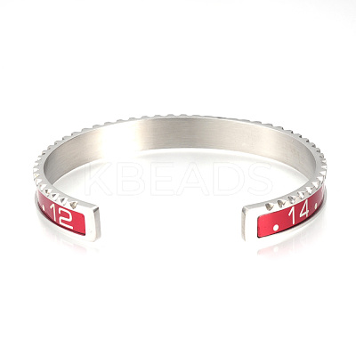 Tarnish Resistant 304 Stainless Steel Cuff Bangles BJEW-Q684-11A-1