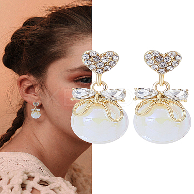 1 Pair Alloy Rhinestione Stud Earrings EJEW-LP0004-94-1