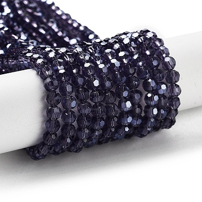 Electroplate Transparent Glass Beads Strands EGLA-A035-T4mm-A15-1