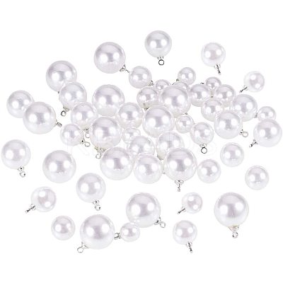 Resin Imitation Pearl Pendants RESI-PH0001-09-1