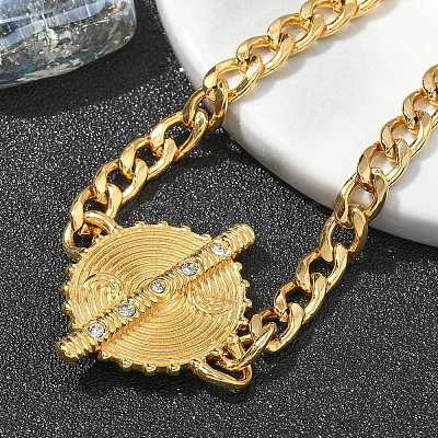 304 Stainless Steel Cuban Link Chain Bracelets for Women STAS-Z117-10G-1