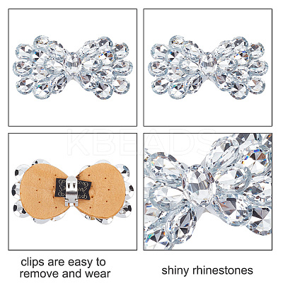 2Pcs Alloy Rhinestone Shoe Decorations AJEW-FG0002-87C-1