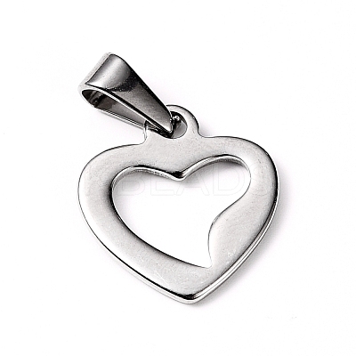 Tarnish Resistant 304 Stainless Steel Open Heart Charms STAS-L210-29P-1