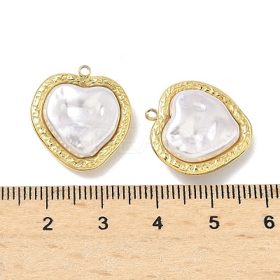 304 Stainless Steel with ABS Plastic Pearl Pendants STAS-G371-01G-03-1