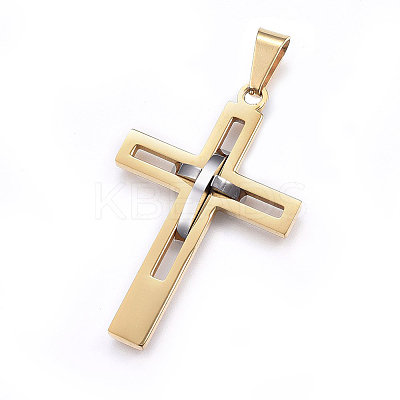 304 Stainless Steel Pendants STAS-O108-67GP-1