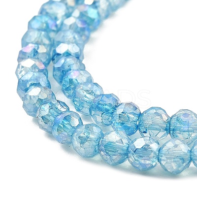 Spray Painted Imitation Jade Glass Beads Strands GLAA-P058-01A-02-1