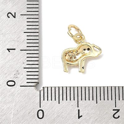 Brass Micro Pave Cubic Zirconia Charms ZIRC-I356-15G-06-1