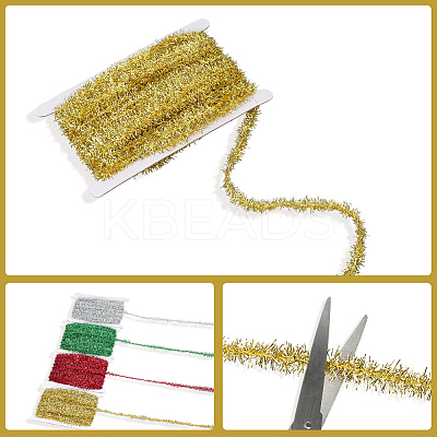 25 Yards Polyester Filigree Sparkle Tinsel Hanging Garland DIY-CY0001-97C-1
