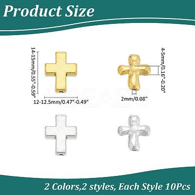 40Pcs 4 Styles Alloy Beads FIND-ME0001-19-1