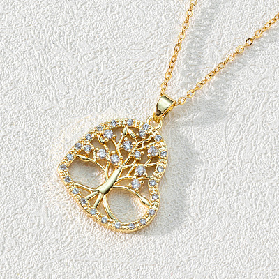 18K Gold Plated Tree of Life Pendant Necklace LS-ST3796095-1