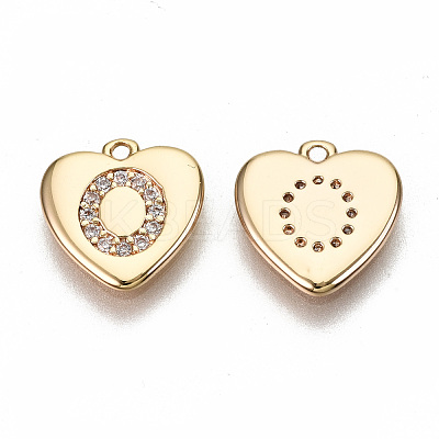 Brass Micro Pave Clear Cubic Zirconia Charms KK-N231-234O-NF-1