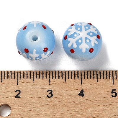 Christmas Theme Baking Paint Glass Beads LS-LAMP-I028-08-1