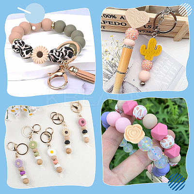 22Pcs 11 Colors Silicone Beads SIL-WR0001-07-1