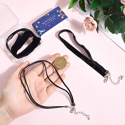 4Pcs 4 Styles Velvet & Imitation Leather Choker Necklaces NJEW-SC0001-73-1