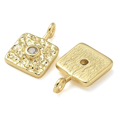 Rack Plating Brass Cubic Zirconia Pendants KK-K392-05G-1