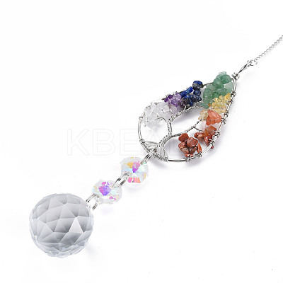 Natural Mixed Gemstone Big Pendants G-N333-010H-1
