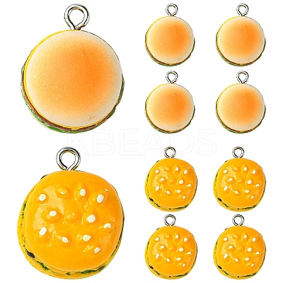 10Pcs 2 Styles Opaque Resin Pendants RESI-YW0003-32-1