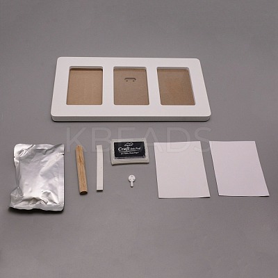 Wood Newborn Baby Handprint/Footprint Picture Frame DIY-WH0092-63-1