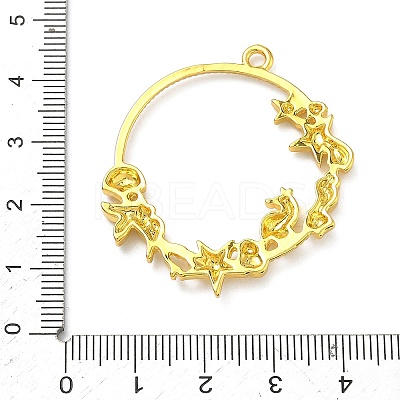 Ocean Theme Alloy Open Back Bezel Pendants PALLOY-F321-03B-G-1
